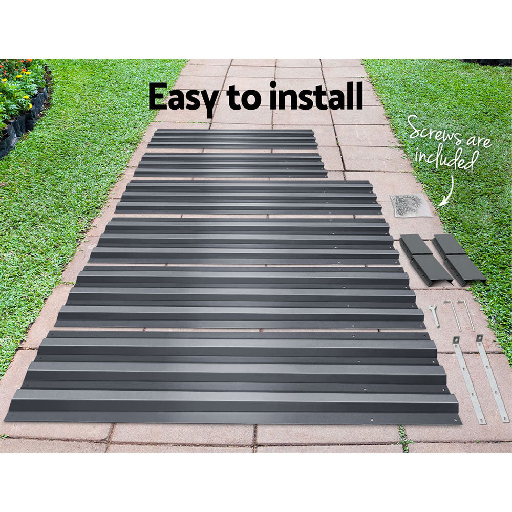 Greenfingers Garden Bed 2PCS 210X90X30cm Galvanised Steel Raised Planter