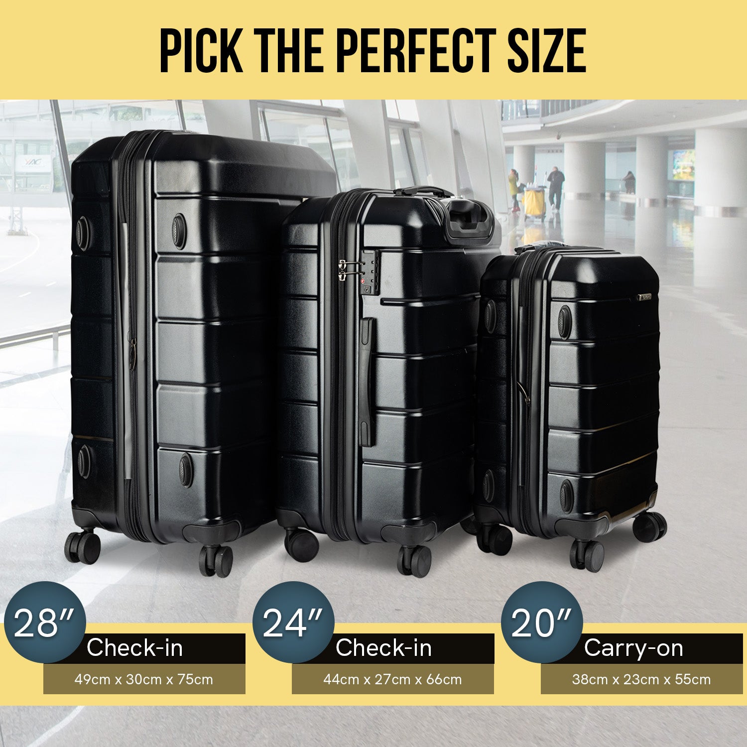 Olympus Artemis 20in Hard Shell Suitcase ABS+PC Jet Black