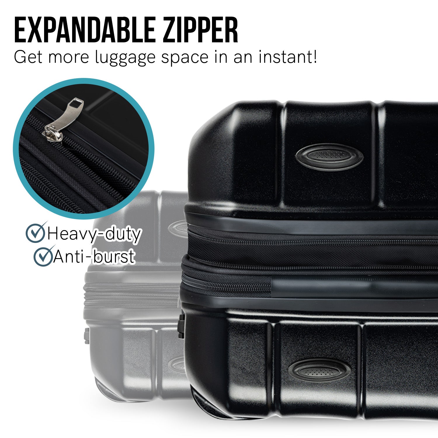 Olympus Artemis 20in Hard Shell Suitcase ABS+PC Jet Black