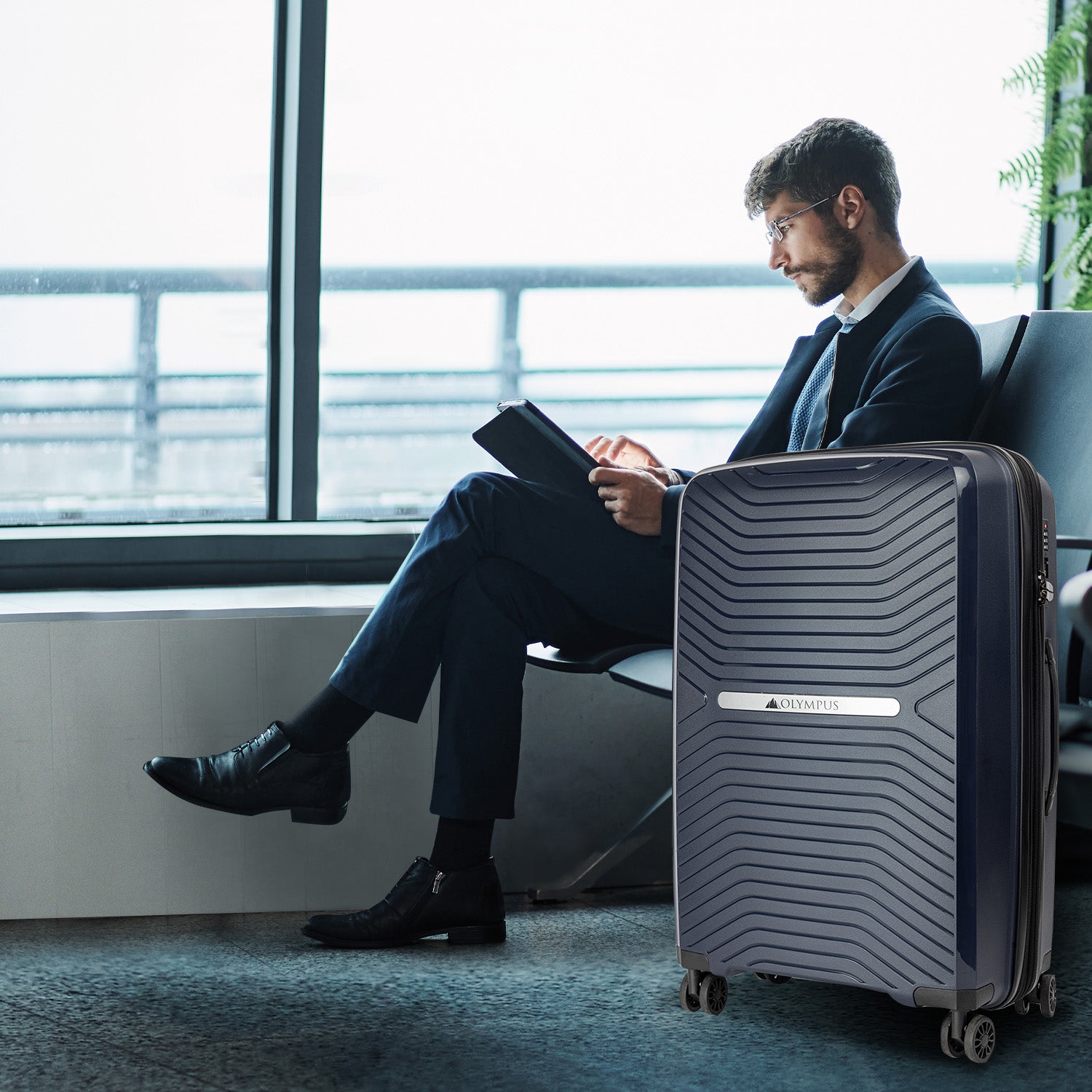Olympus Astra 29in Lightweight Hard Shell Suitcase - Aegean Blue