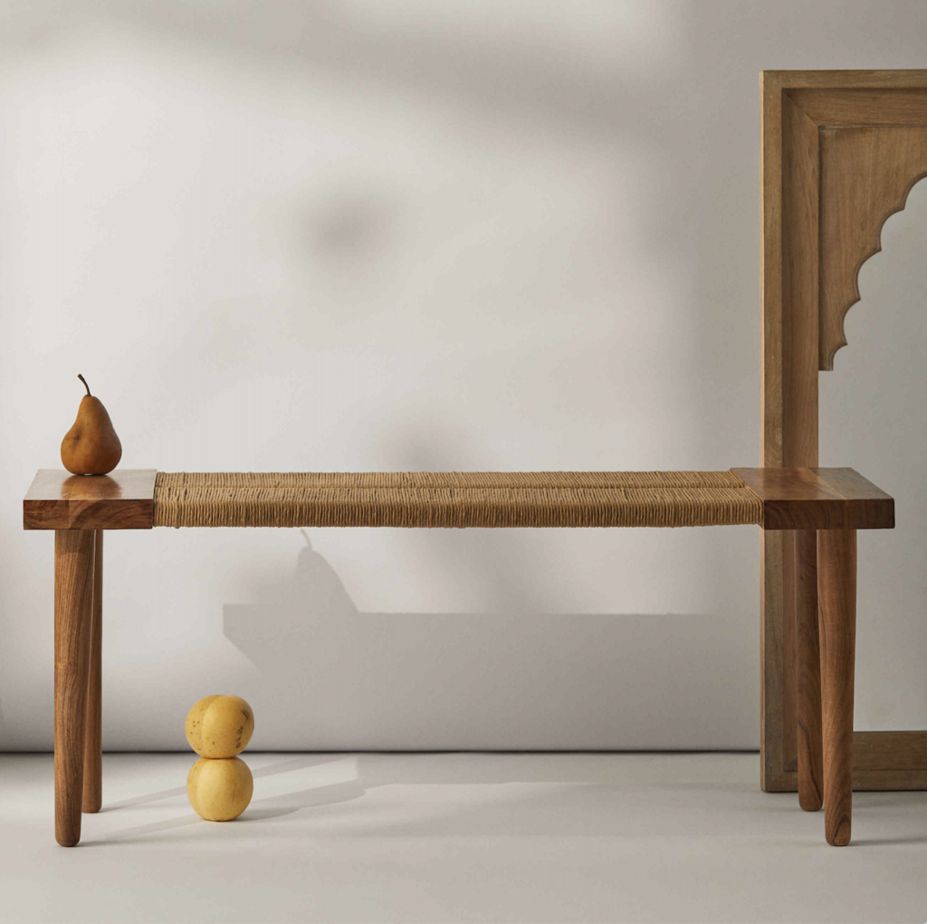 Tree Stripes Danish Cord Bench