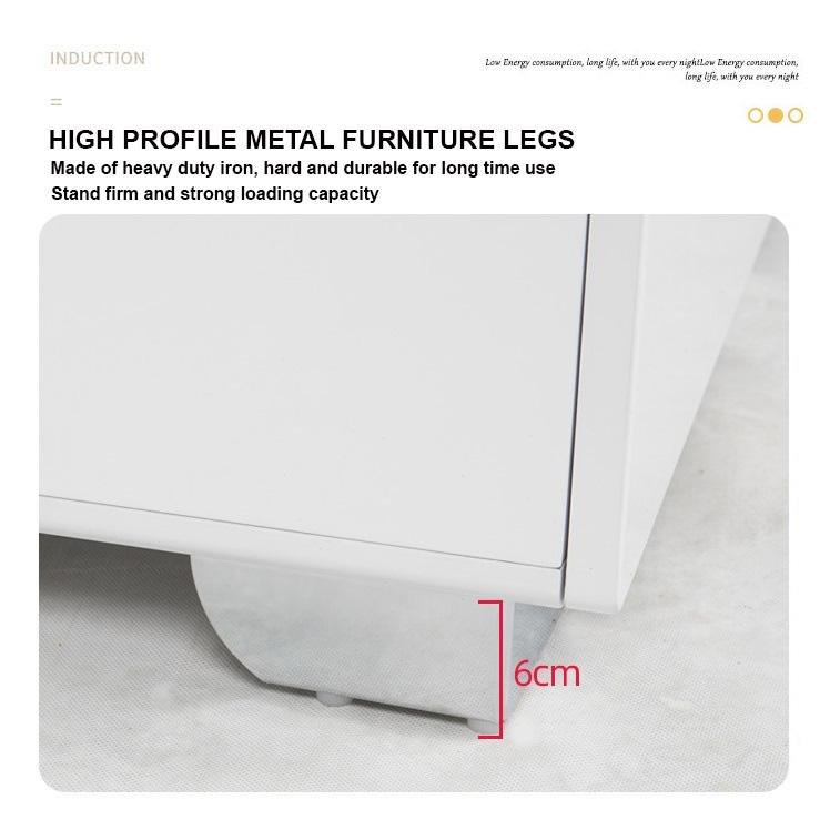 Smart Bedside Tables Finger Print Lock Side 3 Drawers Wireless Charging USB Nightstand LED AU