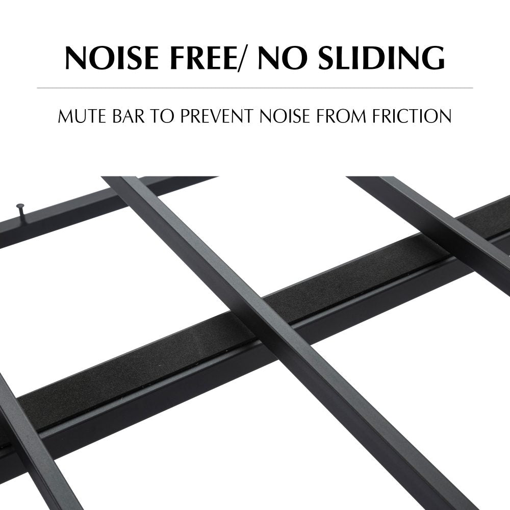 Metal Bedframe Mattress Foundation (Dark Grey) - Single