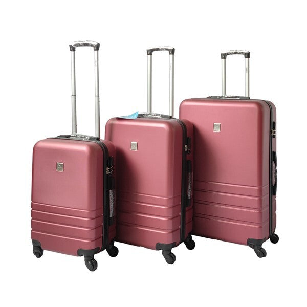 YES4HOMES ABS Luggage Suitcase Set 3 Code Lock Travel Carry Bag Trolley Maroon 50/60/70