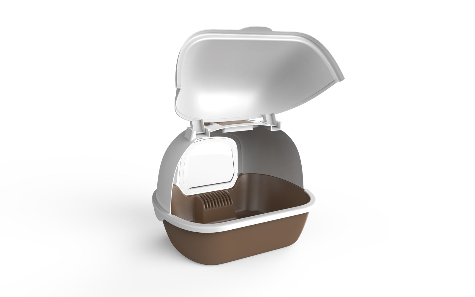 YES4PETS Cat Toilet Litter Box Portable Hooded Tray House with Handle and Scoop Brown