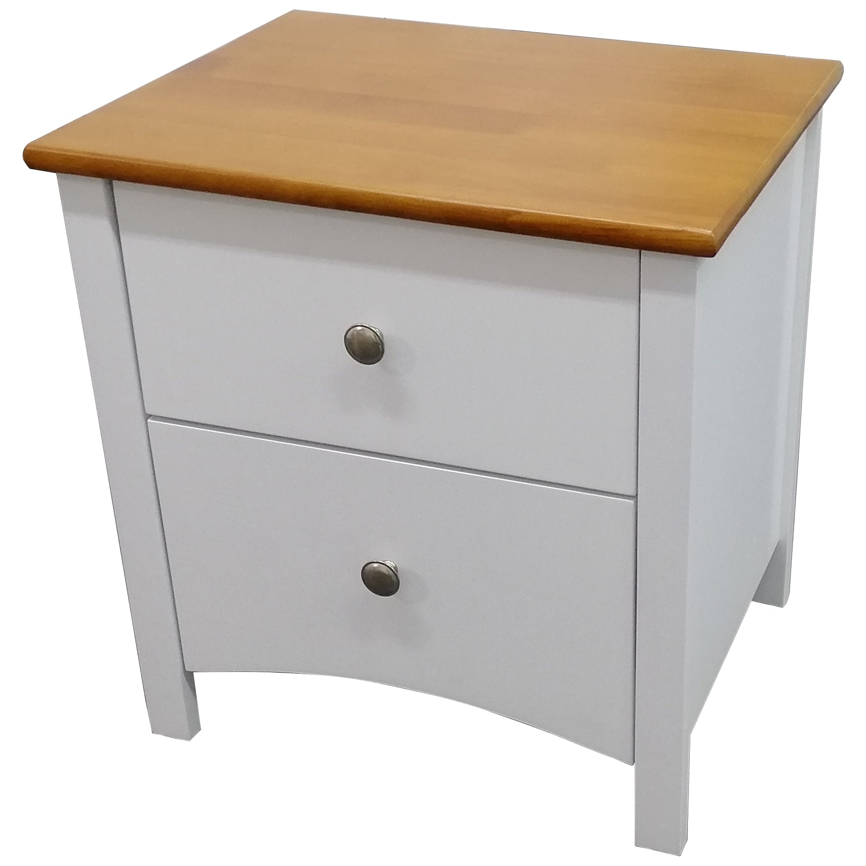Lobelia Bedside 2pc Bedroom Set Drawers Nightstand Storage Cabinet - White