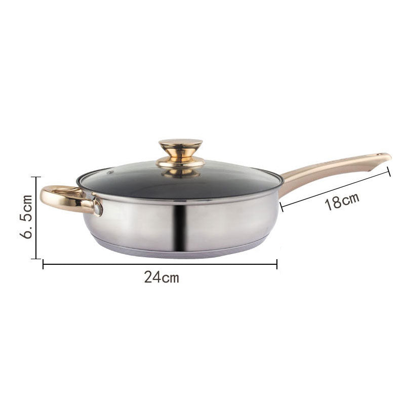 12Piece Cookware Set Kitchen Stainless Steel Stock Pot Pan Sets Saucepan Casserole kettle