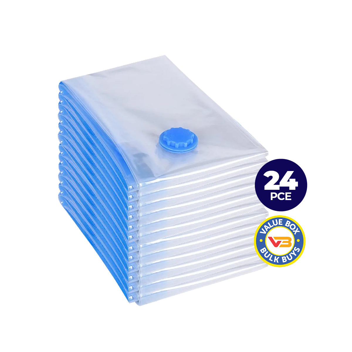 Home Master 24PCE Vacuum Storage Bags Medium Re-Usable Space Saver 55 x 75cm