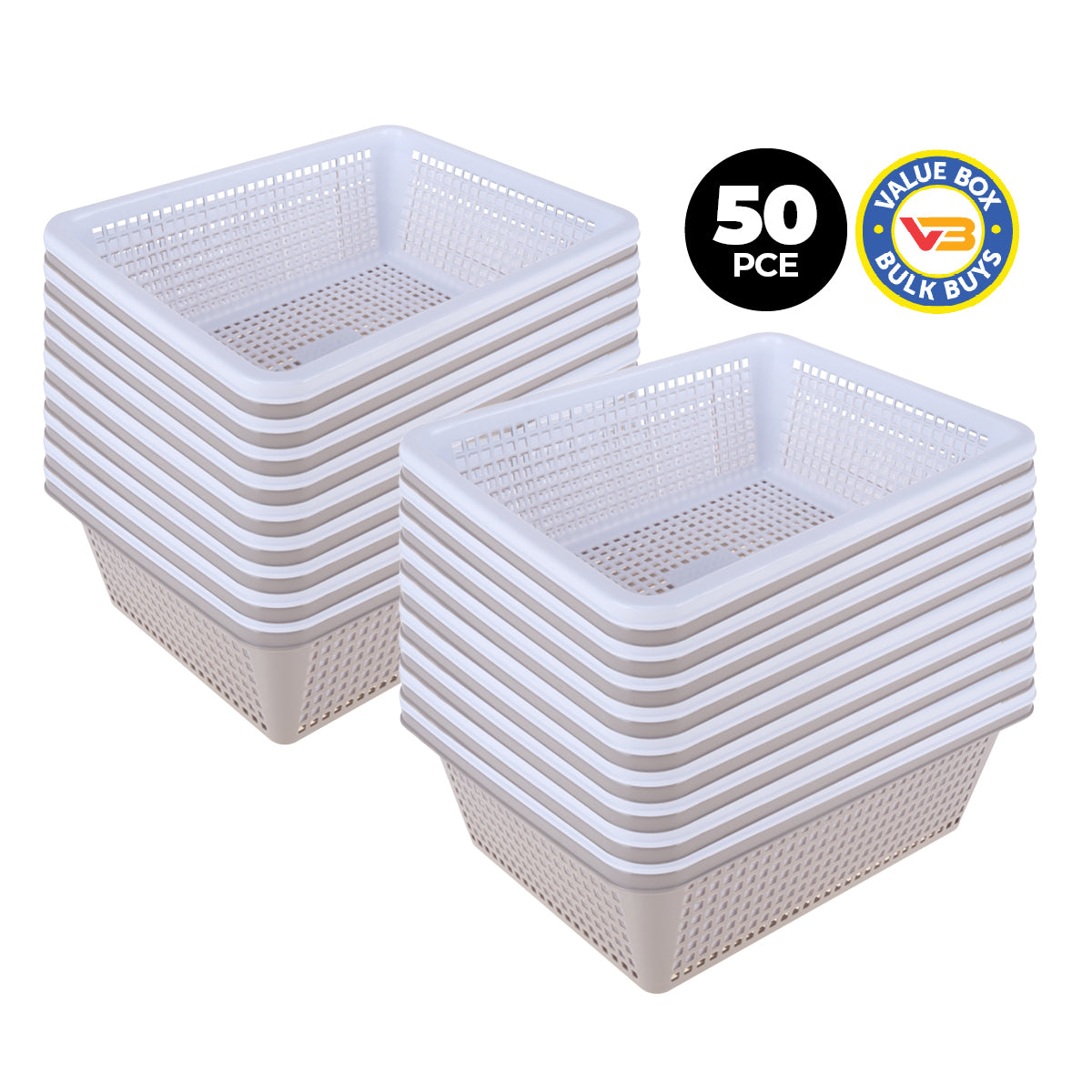 Home Master 50PCE Storage Baskets Stackable Multipurpose Space Saving Bulk 30.5cm