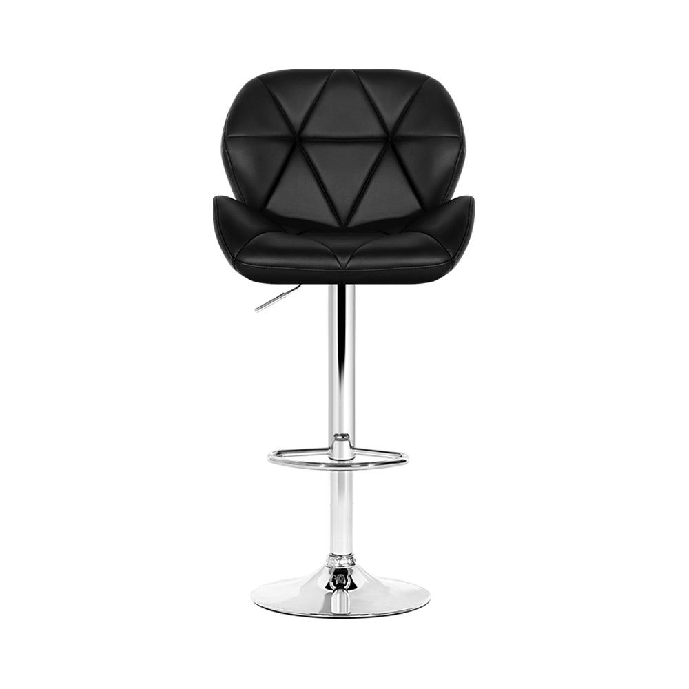 Artiss Set of 2 Kitchen Bar Stools - Black and Chrome