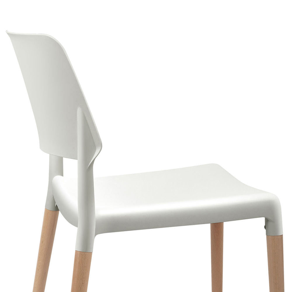 Artiss Set of 4 Wooden Stackable Dining Chairs - White