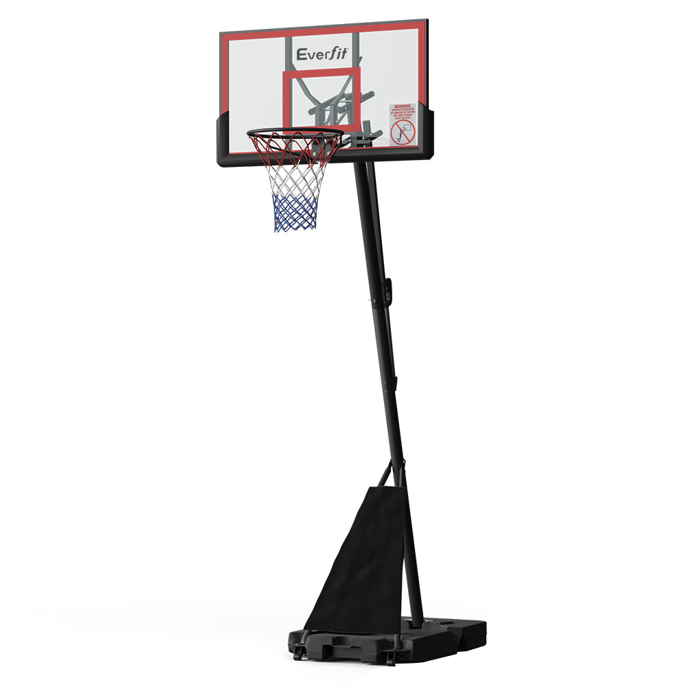 Everfit Portable Basketball Hoop Stand System Height Adjustable Net Ring Red