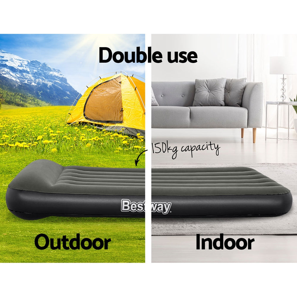 Bestway Air Mattress Single Bed Inflatable Flocked Camping Beds 30CM