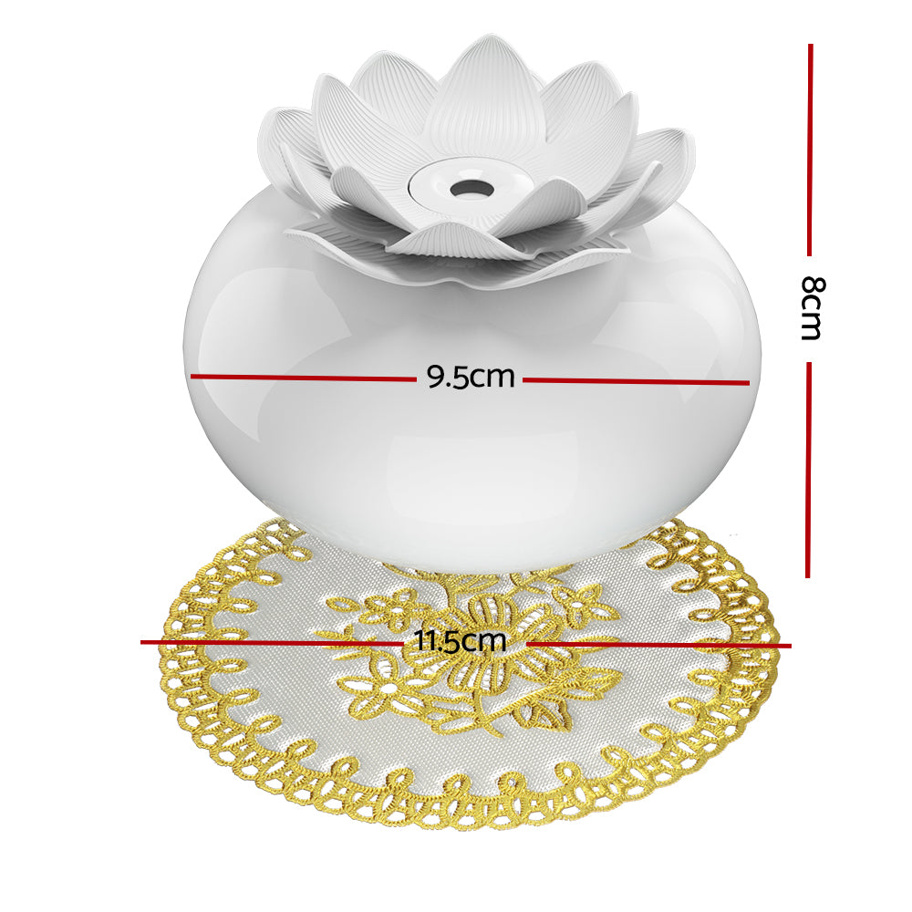 Devanti Aromatherapy Diffuser Aroma Ceramic Essential Oils Air Humidifier Lotus