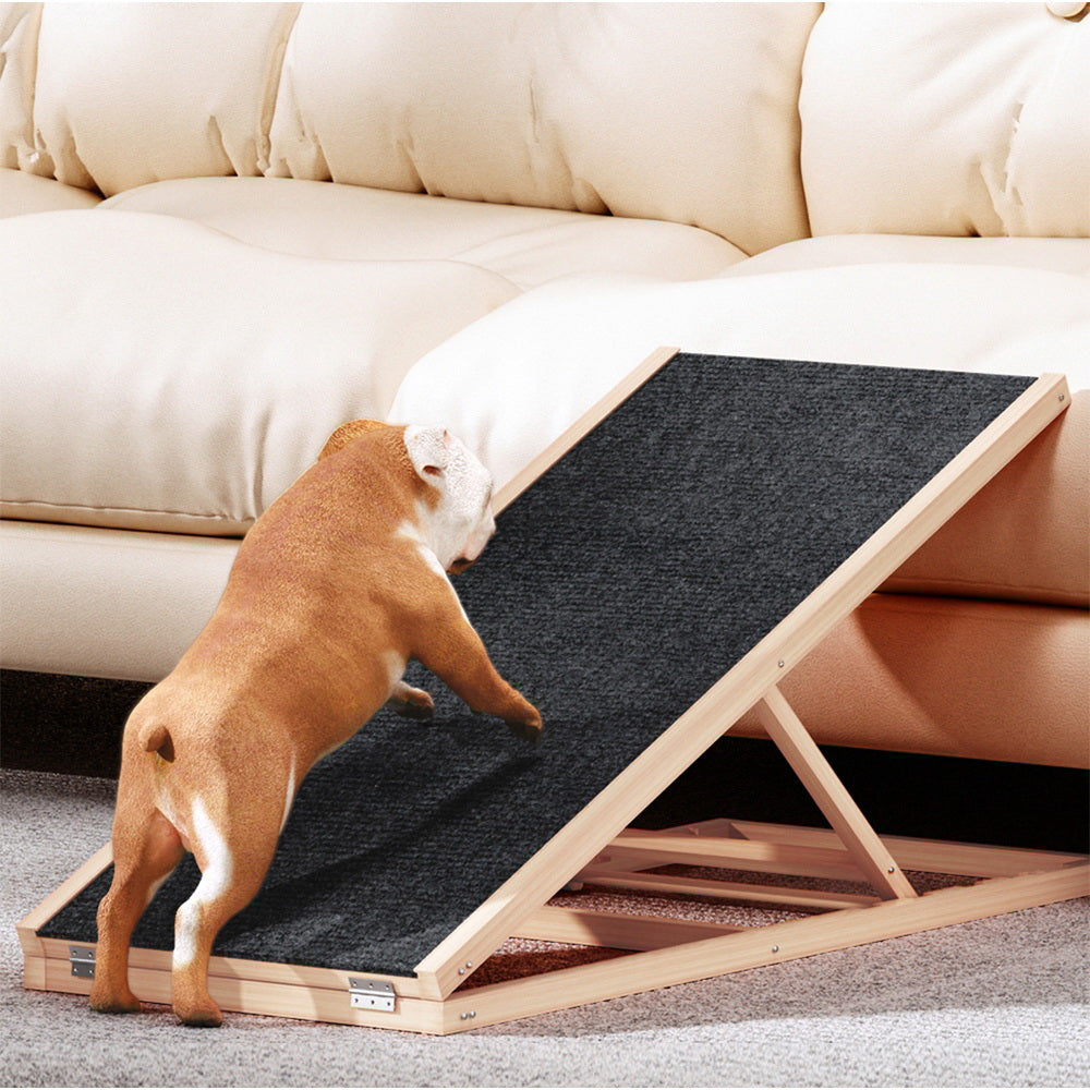 i.Pet Dog Ramp Adjustable Height Steps For Bed Sofa Car Foldable Non-slip 100cm