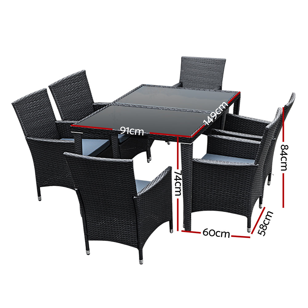 Gardeon Outdoor Furniture 7pcs Dining Set