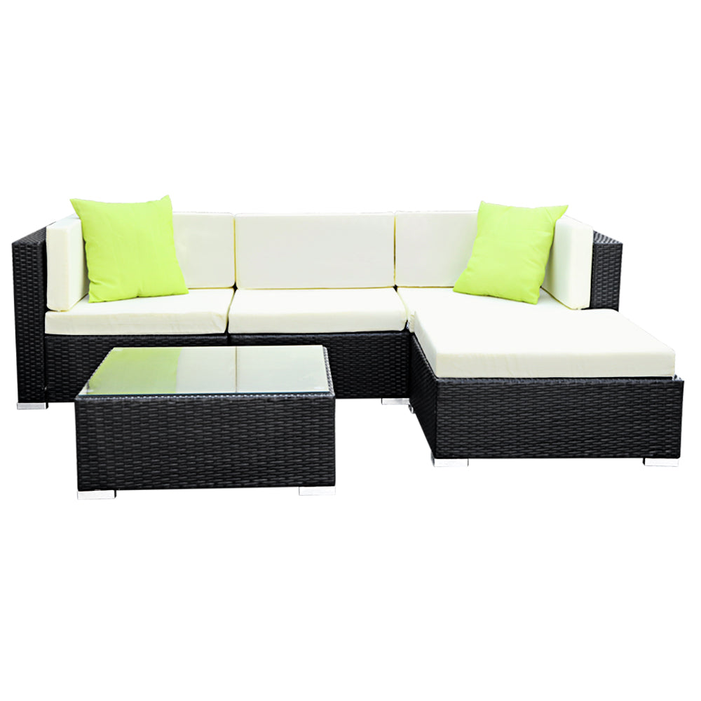 Gardeon 5PC Outdoor Furniture Sofa Set Wicker Garden Patio Pool Lounge