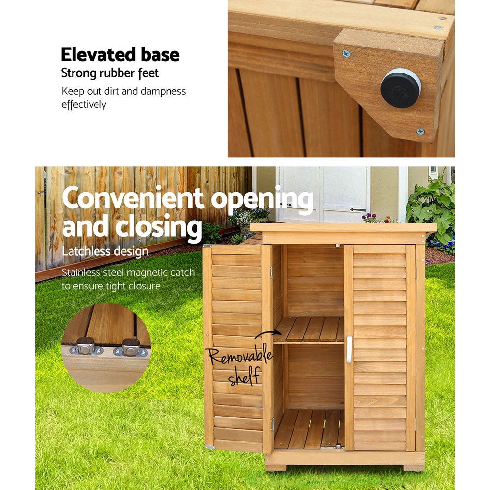 Gardeon Portable Wooden Garden Storage Cabinet