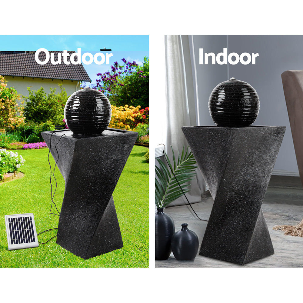 Gardeon Solar Powered Water Fountain Twist Design with Lights