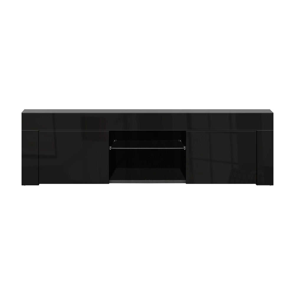 Artiss 130cm RGB LED TV Stand Cabinet Entertainment Unit Gloss Furniture Black