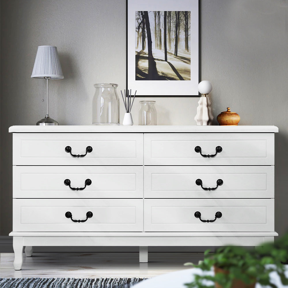 Artiss Chest of Drawers Dresser Table Lowboy Storage Cabinet White KUBI Bedroom