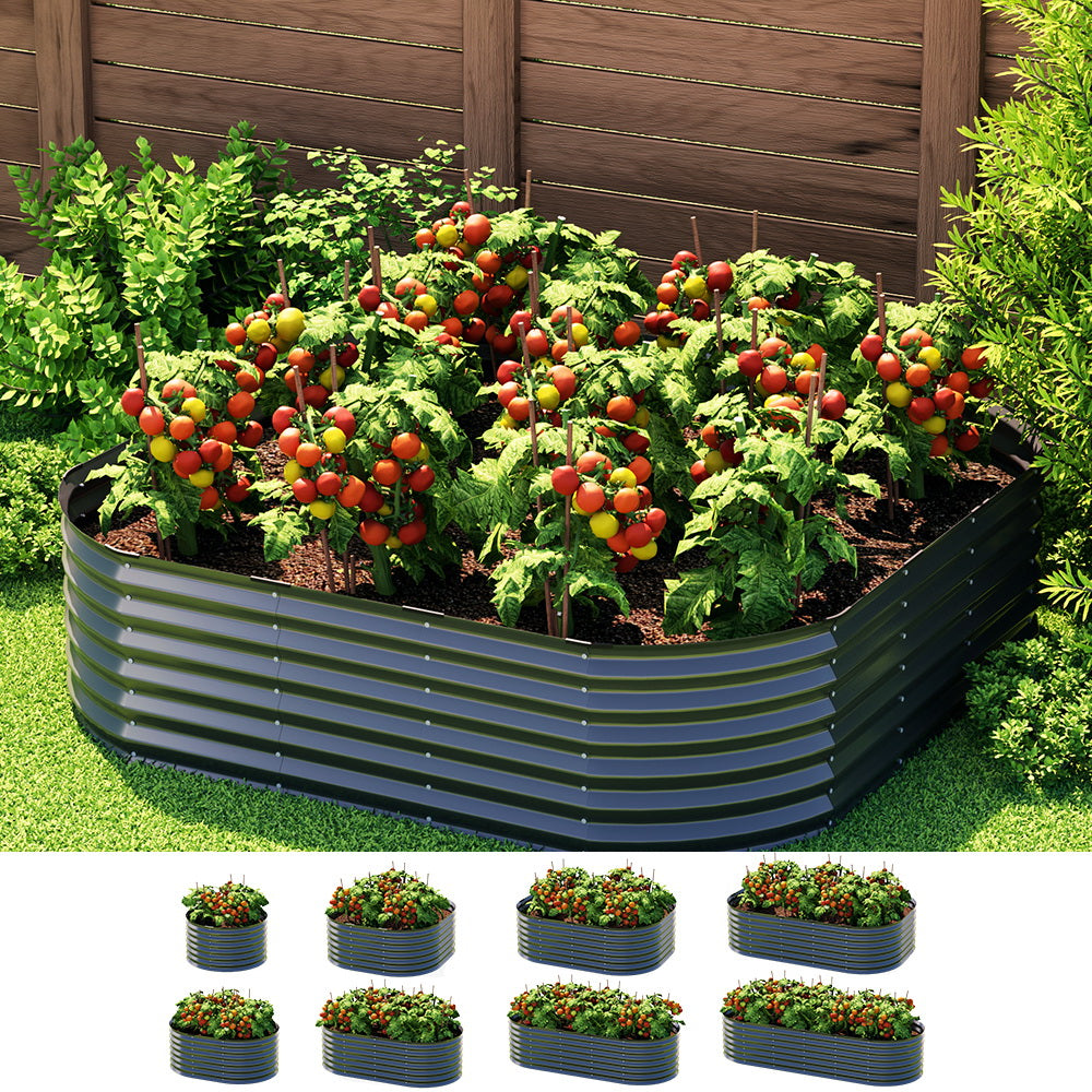 Greenfingers Garden Bed Galvanised Raised Steel 9 In 1 Modular Flower Planter