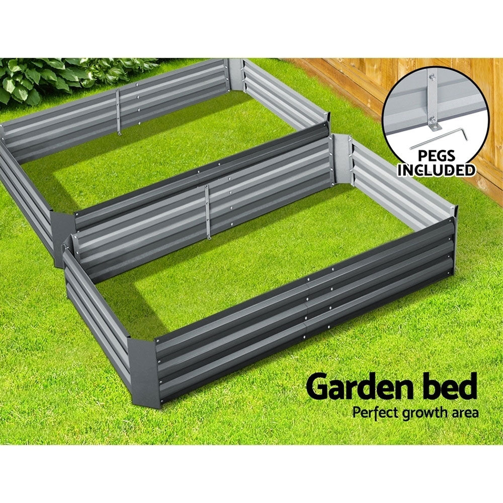 Greenfingers Garden Bed 2PCS 150X90X30CM Galvanised Steel Raised Planter