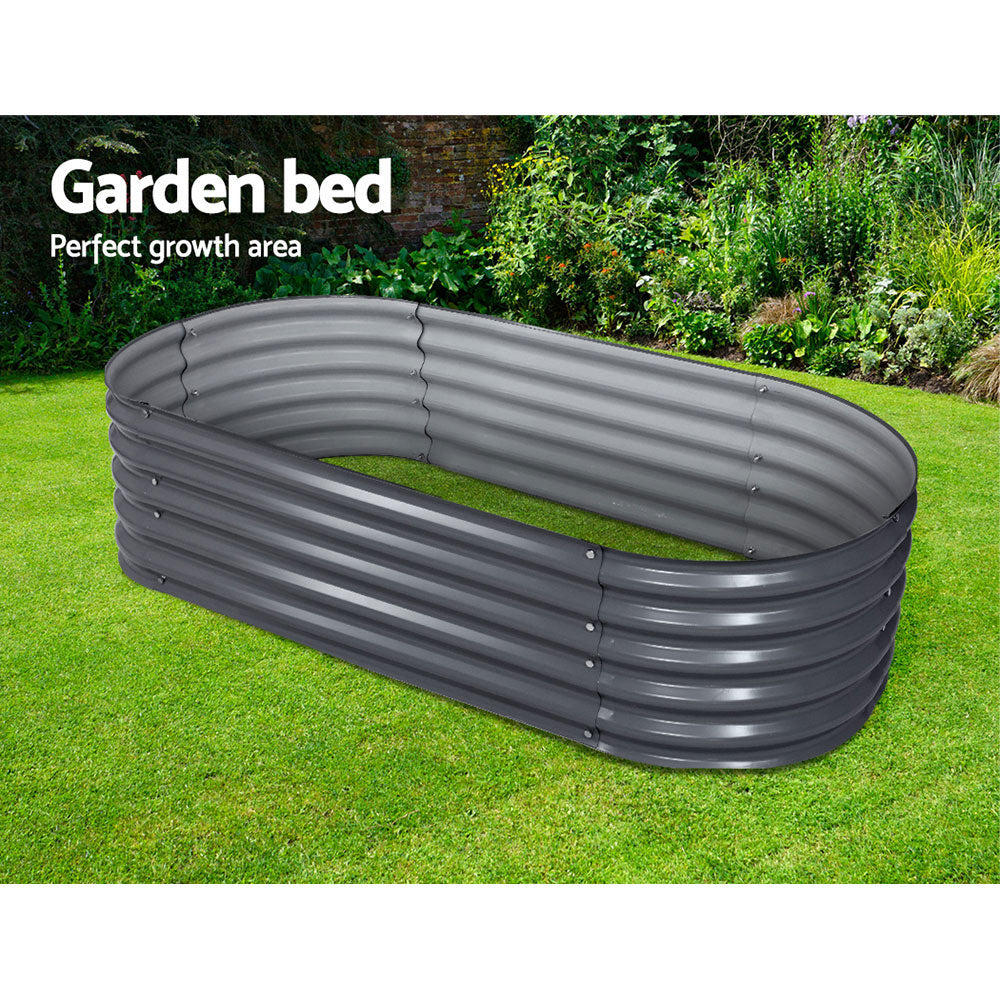 Greenfingers 160X80X42CM Galvanised Raised Garden Bed Steel Instant Planter