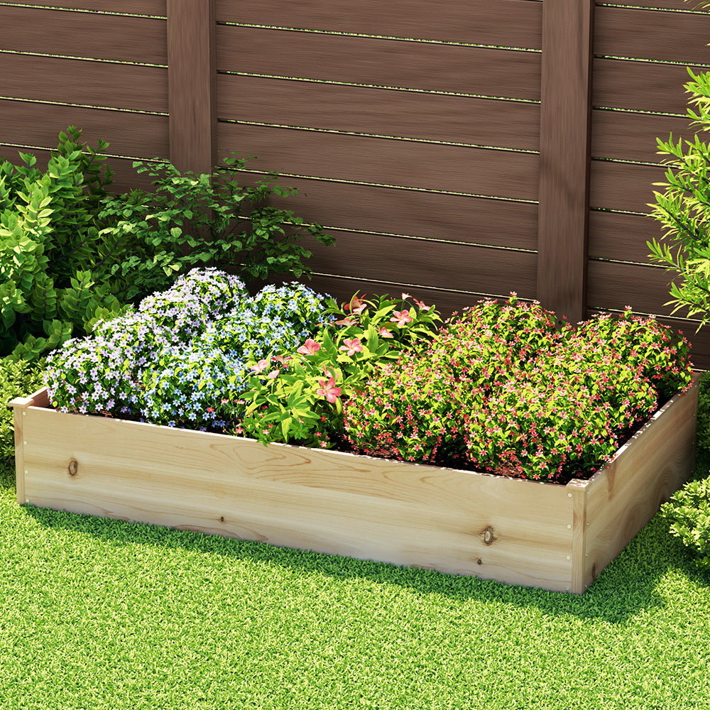 Greenfingers Garden Bed Raised 2x Wooden Planter Box Vegetables 150x90x30cm
