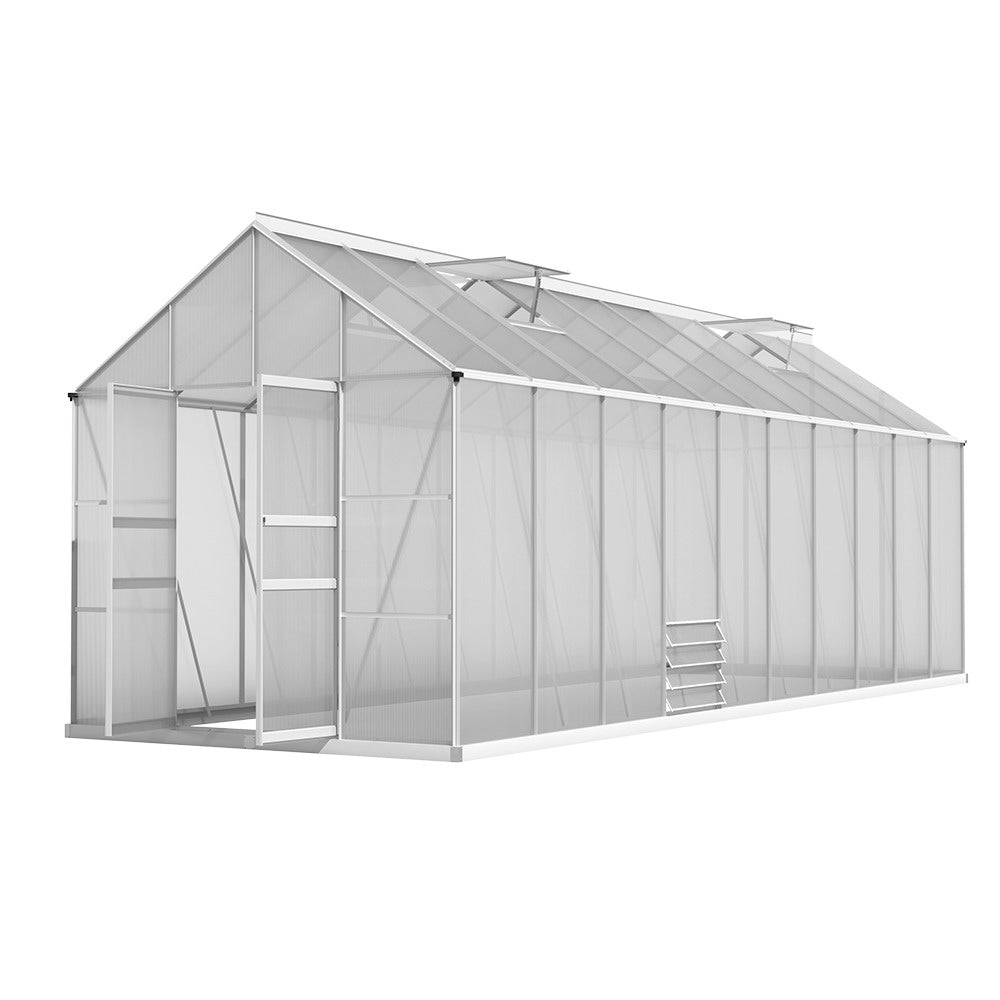 Greenfingers Greenhouse Aluminium Large Green House Garden Shed 6X2.4M