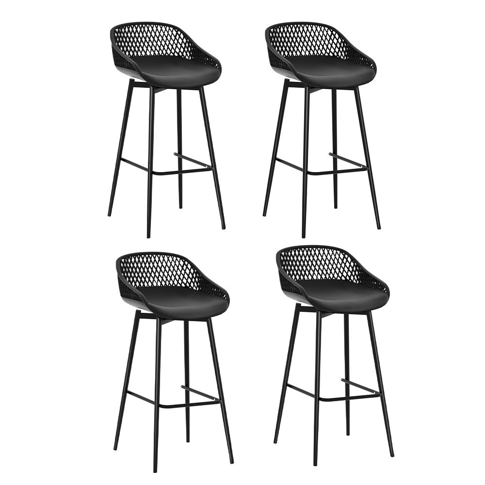 Gardeon 4pcs Outdoor Bar Stools Plastic Metal Bistro Patio Dining Chair Balcony