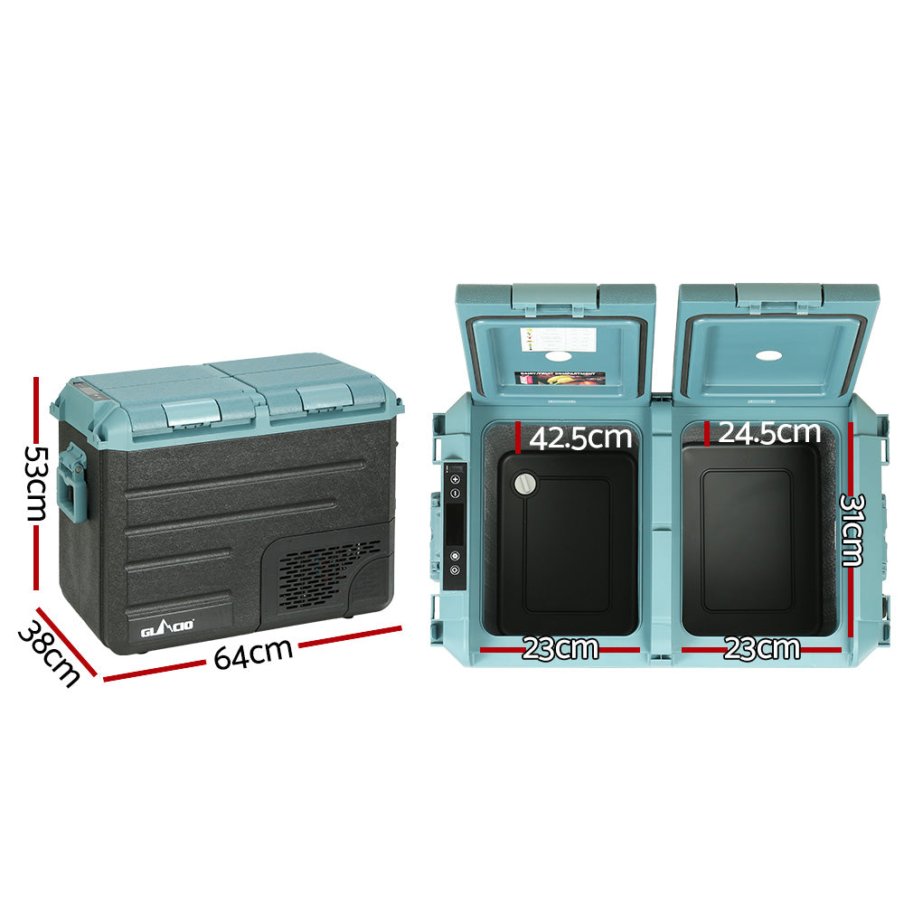Glacio 50L Portable Fridge Freezer Fridges Cooler Camping 12V/24V/240V Caravan