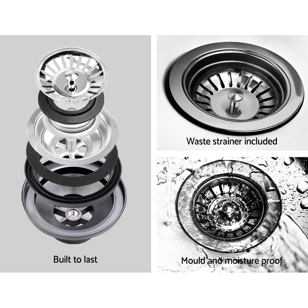 Cefito Stone Kitchen Sink 460X410MM Granite Under/Topmount Basin Bowl Laundry White