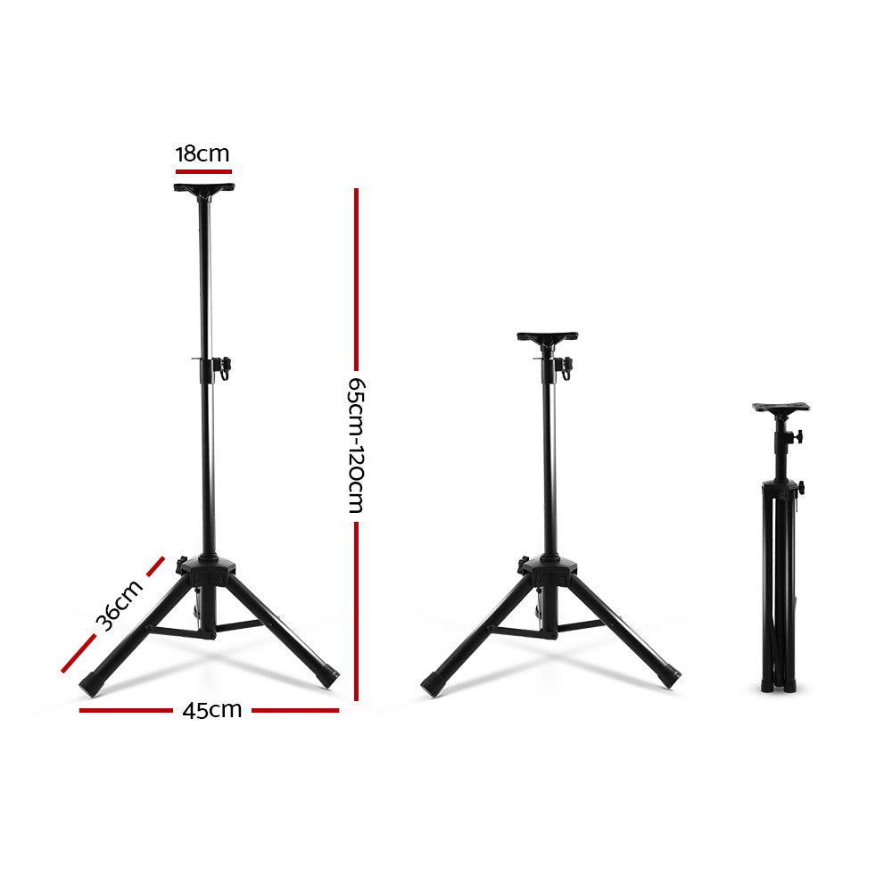 Set of 2 Adjustable 120CM Speaker Stand - Black