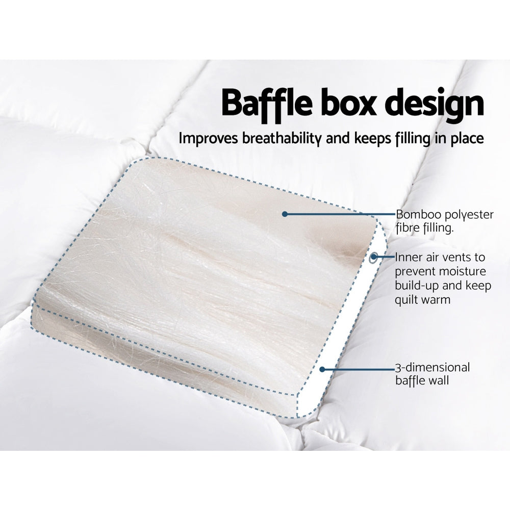 Giselle Double Mattress Topper Bamboo Fibre Pillowtop Protector