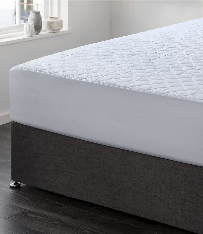 Elan Linen 100% Cotton Quilted Fully Fitted 50cm Deep King Size Waterproof Mattress Protector