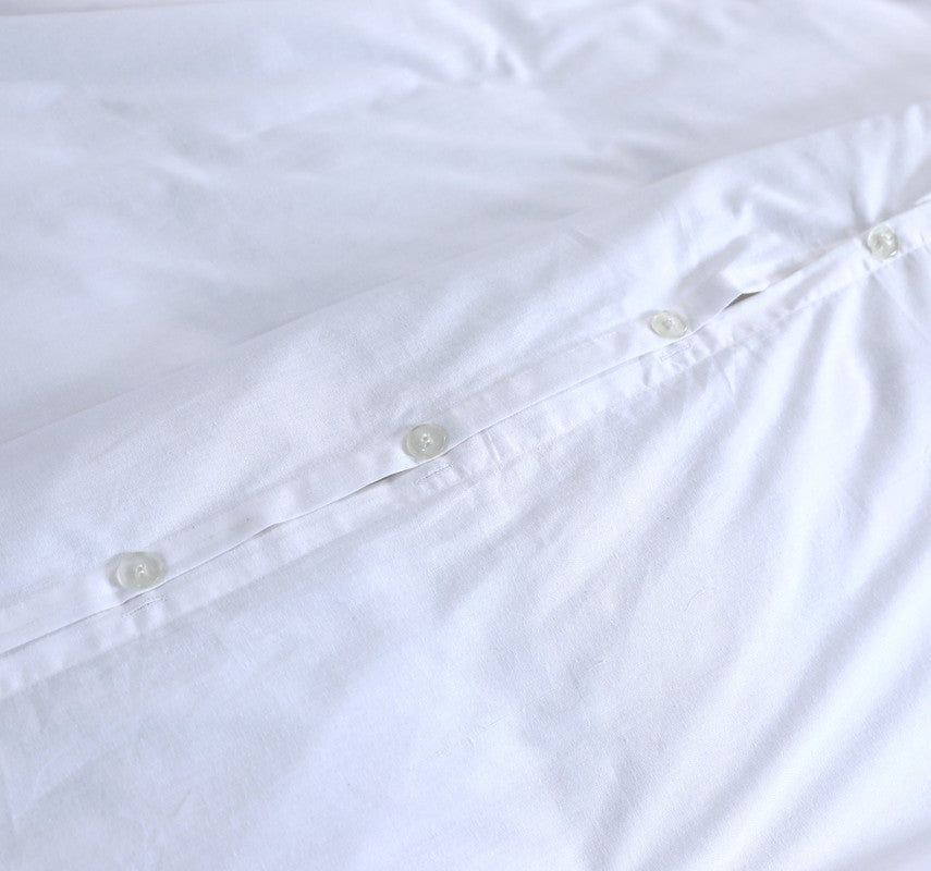 Elan Linen 100% Egyptian Cotton Vintage Washed 500TC White King Single Quilt Cover Set