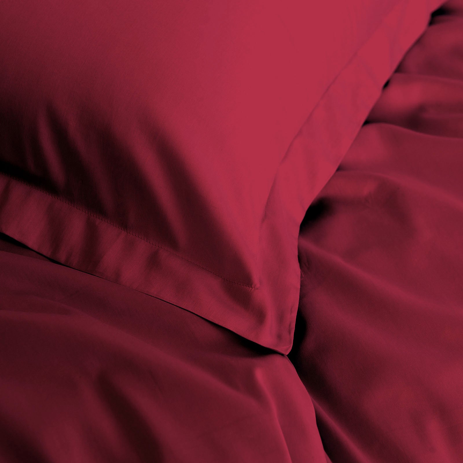 Balmain 1000 Thread Count Hotel Grade Bamboo Cotton Quilt Cover Pillowcases Set - Queen - Bordeaux