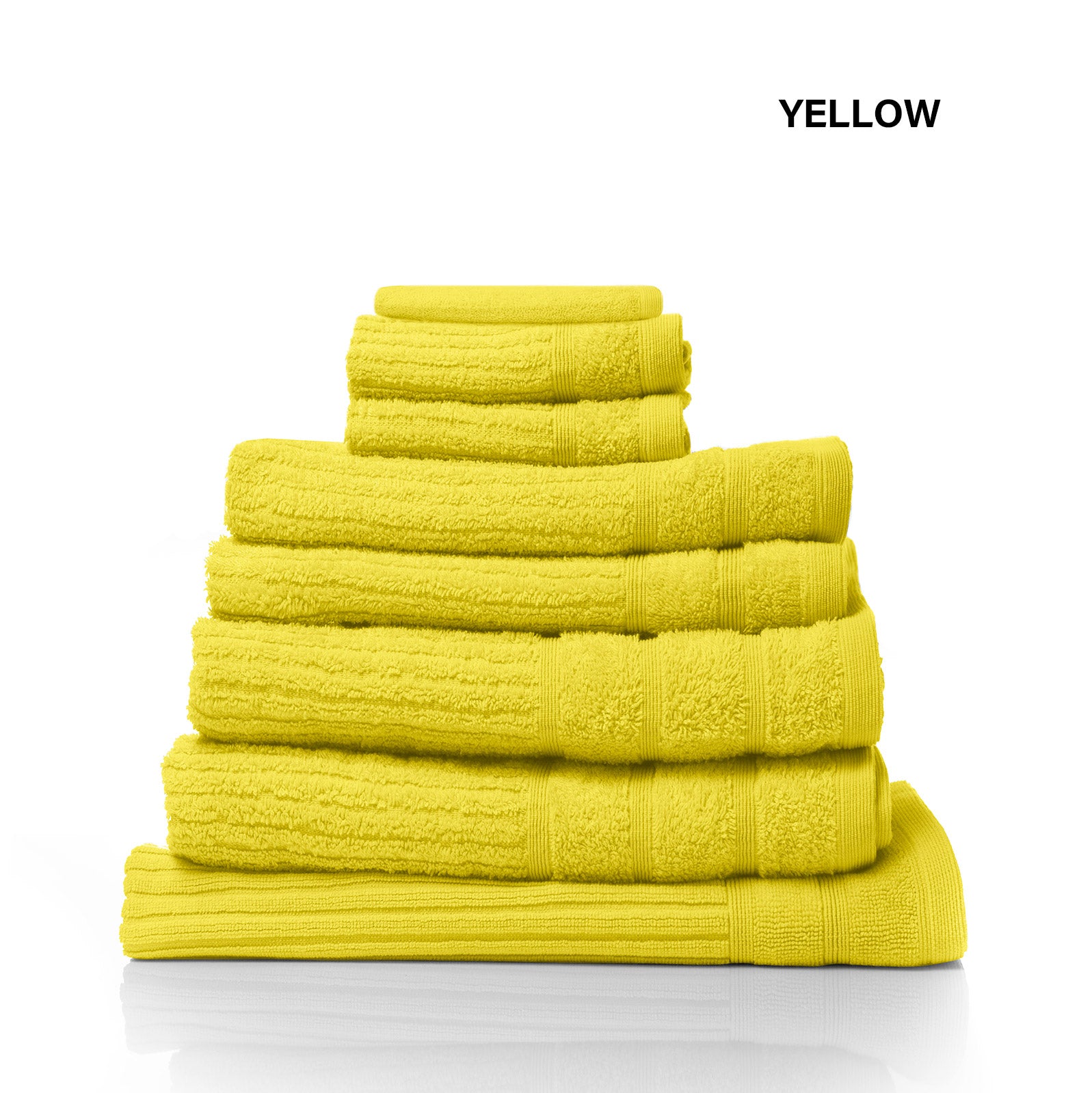 Royal Comfort Eden Egyptian Cotton 600GSM 8 Piece Luxury Bath Towels Set - Yellow