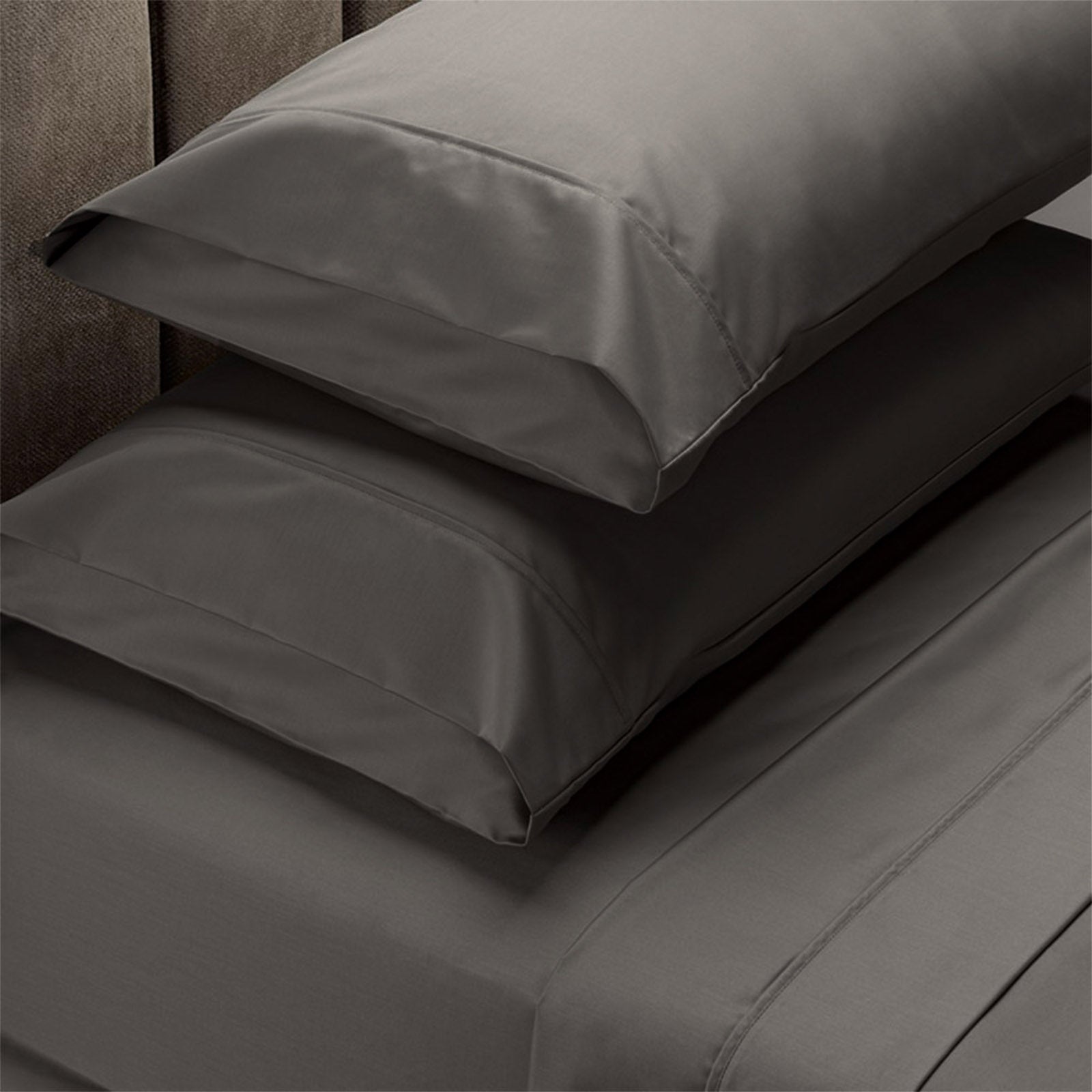 Renee Taylor 1500 Thread Count Pure Soft Cotton Blend Flat & Fitted Sheet Set Dusk Grey King