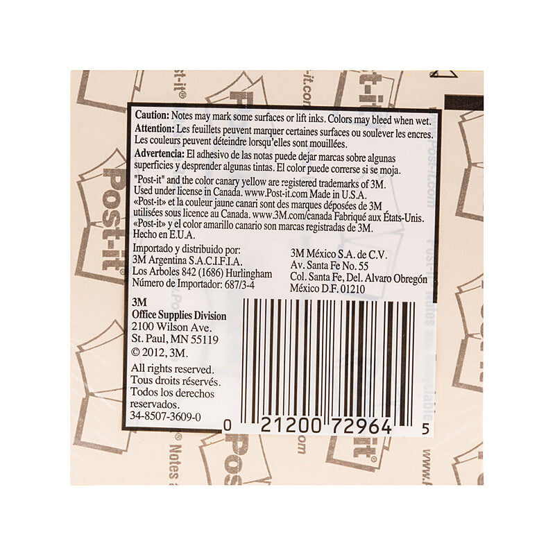 POST-IT Note 654-CT 73X73 Box of 12