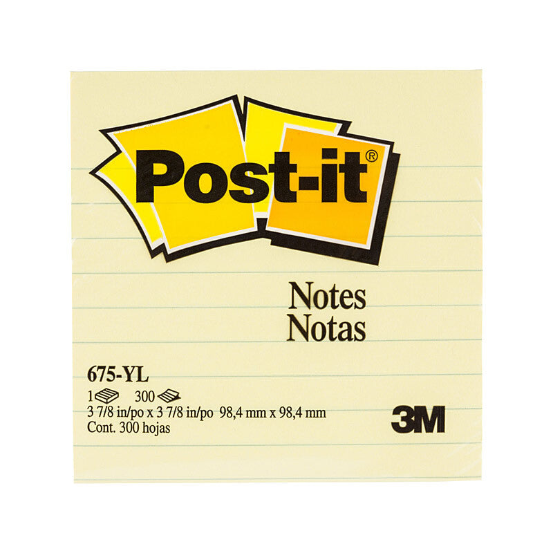 POST-IT Note 675-YL Yellow 98X98 Box of 12