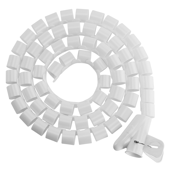 BRATECK 20mm/0.79' Diameter Coiled Tube Cable Sleeve Material PolyethylenePE Dimensions 1000x20mm - White