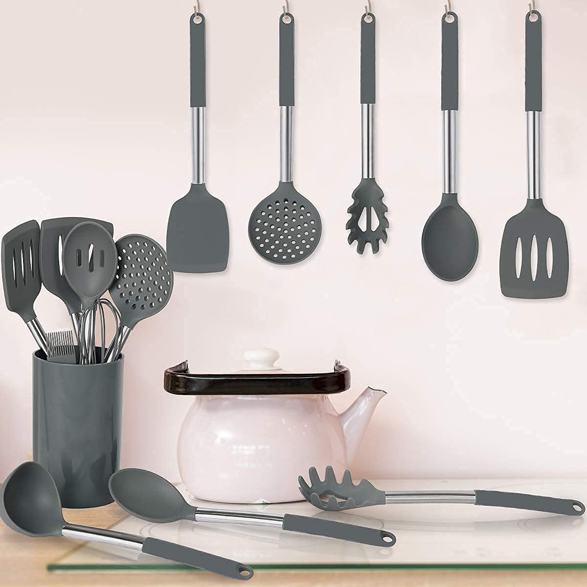 20 Pcs Silicone Cooking Utensil Set for Kitchen (BPA Free)