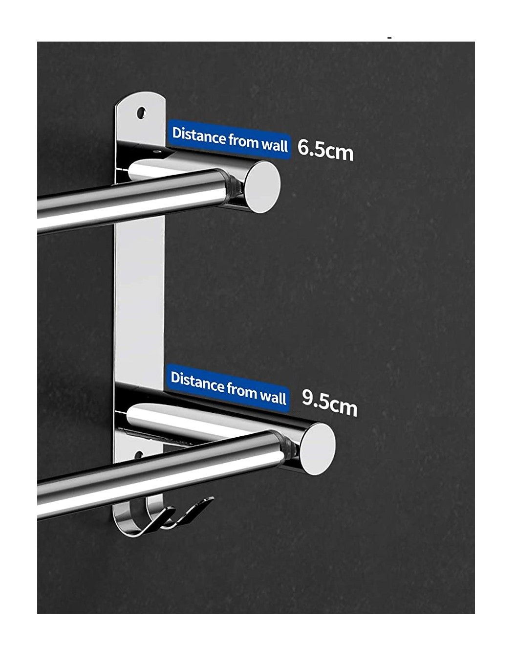 Stretchable 45-75 cm Towel Bar for Bathroom and Kitchen (Two Bars)