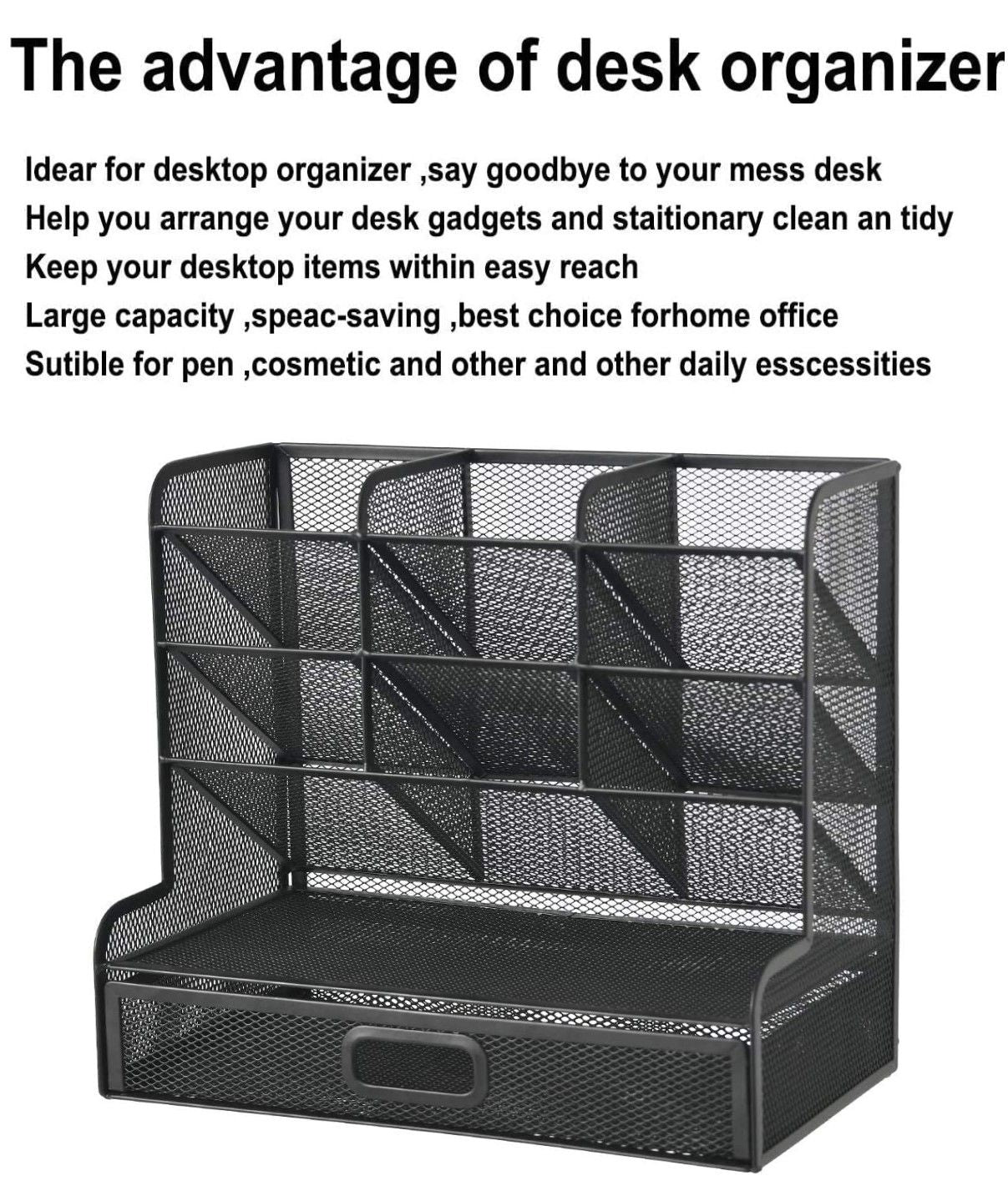Multi-Functional Mesh Desk Organizer for School and Home Office