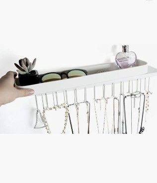 Hanging Jewelry Organizer 25 Hooks (White)