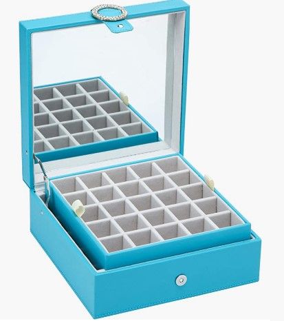 Cubic Buckle Earrings Organizer (Blue)