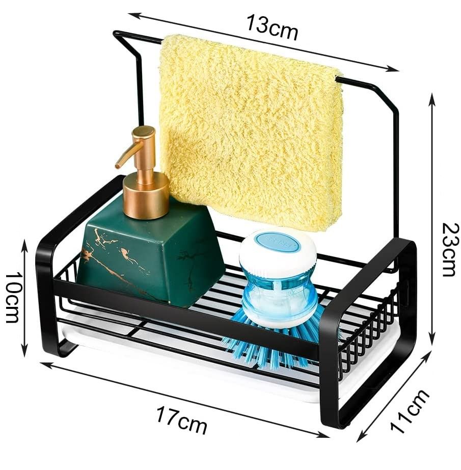 Adhesive Sink Caddy Sponge Holder Storage for Kitchen Accessories