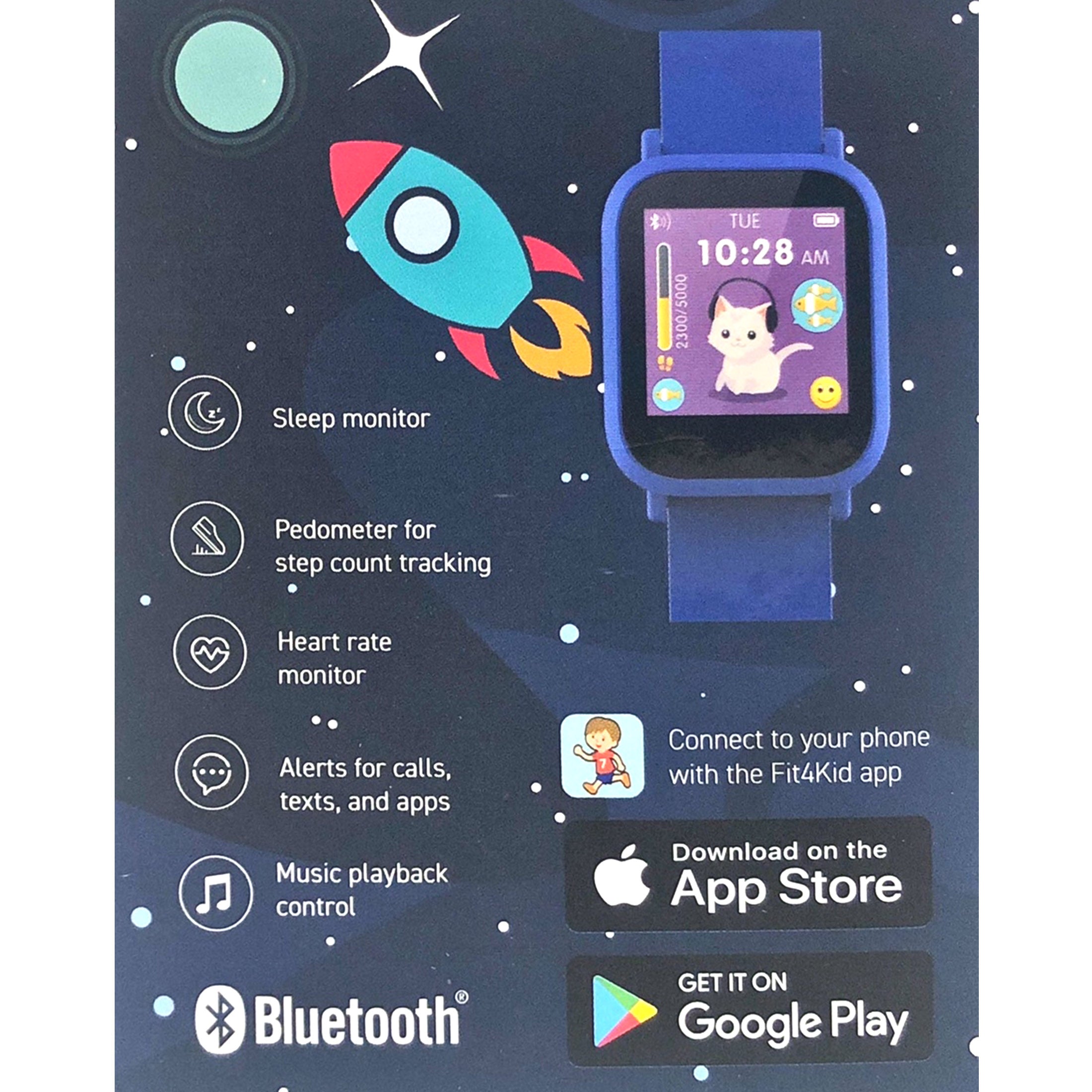 New DGTEC Kids Kidi Smart Watch Fit4Kid App Fitness Sport Galactic Blue